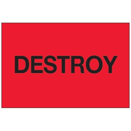 Bsc Preferred 2 x 3'' - ''Destroy'' Fluorescent Red Labels BUY00021235